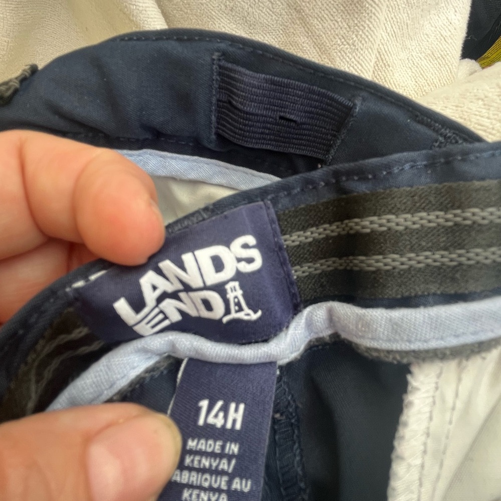 2 pairs Lands' End Dark Navy Blue Shorts 14H